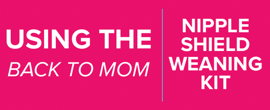 How to wean your baby off nipple shields is answered here with a look at the Back to Mom nipple shield weaning kit. Nipple shield weaning can be hard and Back to Mom is here to make the process of stopping nipple shields easier.