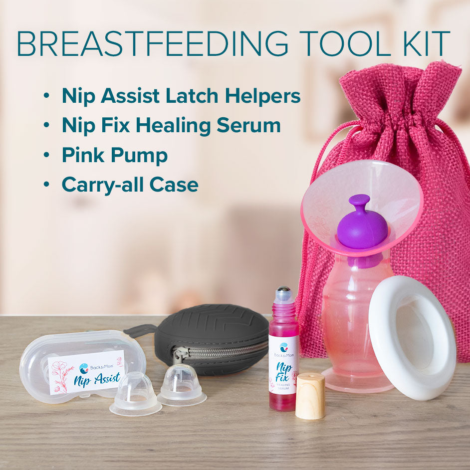 Best breastfeeding kit on the market with premium haakaa style pump and organic nipple cream. Latch assist nipple correctors to draw out nipple. Great baby shower gift.