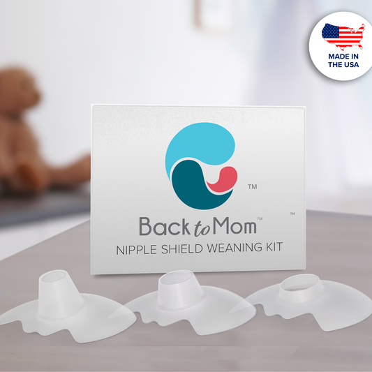 Weaning off nipple shields the easy way tiwht the Back to Mom Nipple Shield Weaning kit. This partial coverage shield is perfect for healing chapped nipples. It's the fasted way to wean off nipple shields.